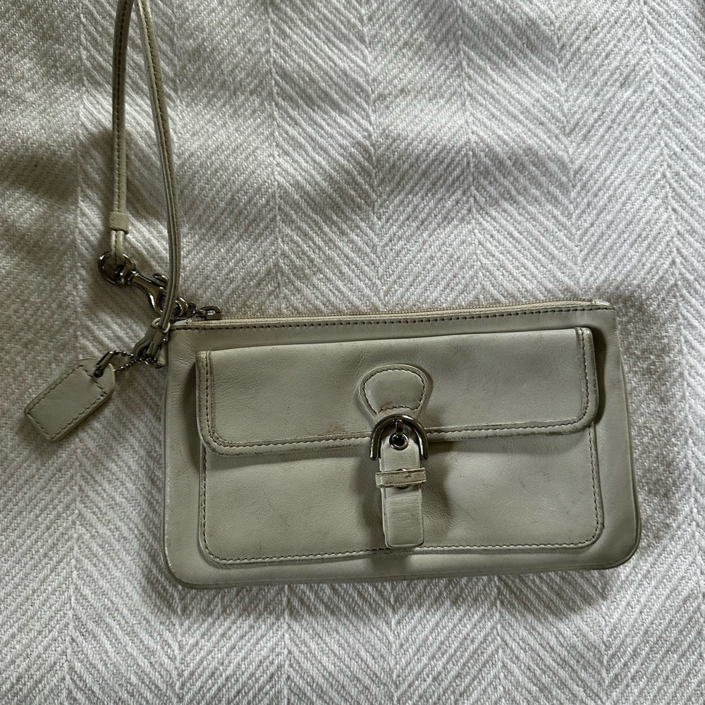 Coach White Wristlet